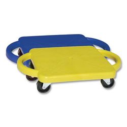 CH Products PGH12 Scooter with Handles, Blue/Yellow, 4 Rubber Swivel Casters, Plastic, 12 x 12 CSIPGH12