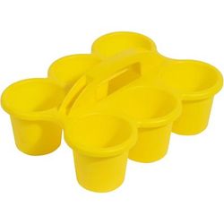 Deflecto 39509YEL Antimicrobial Kids 6 Cup Caddy - 6 Compartment(s) - 5.3", x 12.1" x 9.6" Depth DEF39509YEL