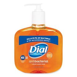 Dial Professional 80790CT Gold Antibacterial Liquid Hand Soap, Floral, 16 oz Pump, 12/Carton - Case of 12 DPR80790CT