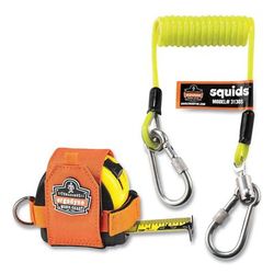 Ergodyne 19660 Squids 3190 Tape Measure Tethering Kit, 2 lb Max Working Capacity, 6.5" to 48" Long, Lime/Black, Ships in 1-3 Business Days EGO19660
