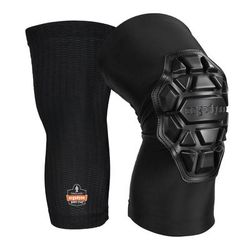 Ergodyne 18550 ProFlex 550 Padded Knee Sleeves with 3-Layer Foam Cap, Slip-On, Small/Medium, Black, Pair, Ships in 1-3 Business Days - 1 Pair EGO18550