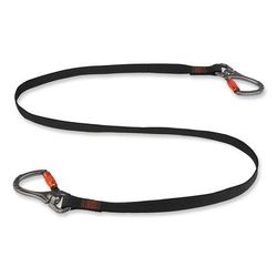Ergodyne 19139 Squids 3139 Tool Lanyard w/2 Locking Swivel Carabiners, 40lb Max Work Capacity, 76", Black/Orange, Ships in 1-3 Business Days EGO19139
