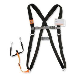 Ergodyne 19188 Squids 3138 Padded Barcode Scanner Lanyard Harness, 27" Arm Straps,18.5" Lanyard,Black/Orange/Gray,Ships in 1-3 Business Days EGO19188