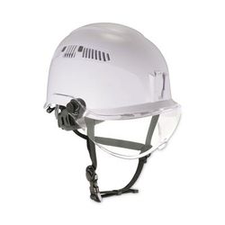 Ergodyne 60219 Skullerz 8975V Class C Safety Helmet w/8991 Visor Kit, Clear Lens, 6-Pt Ratchet Suspension, White, Ships in 1-3 Business Days