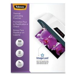 Fellowes 52454 ImageLast Laminating Pouches with UV Protection, 3 mil, 9" x 11.5", Clear, 100/Pack - Pack of 100