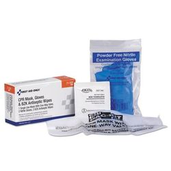 First Aid Only 21008 CPR Mask with Gloves and Wipes, 2 Gloves, 2 Wipes - 1 Kit FAO21008