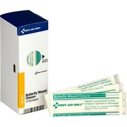 First Aid Only FAE5010 Butterfly Closure Wound Bandages, 10/BX, White FAOFAE5010