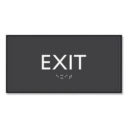 Headline® Sign 69922 ADA Sign, Exit, Plastic, 4 x 4, Clear/White