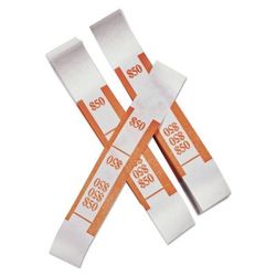 Iconex 94190059 Color-Coded Kraft Currency Straps, Dollar Bill, $50, Self-Adhesive, 1000/Pack - Pack of 1,000 ICX94190059