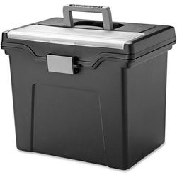 Iris 110977 Portable File Box, Letter, 11.7" x 10.2" x 13.8", Black IRS110977