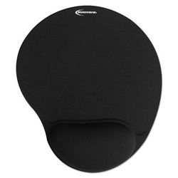 Innovera 50448 Mouse Pad w/Gel Wrist Pad, Nonskid Base, 10-3/8 x 8-7/8, Black IVR50448