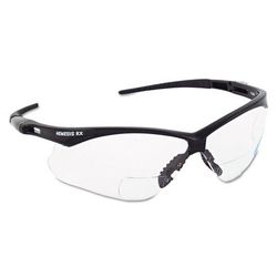 Jackson Safety® 28618 V60 Nemesis Rx Reader Safety Glasses, Black Frame, Clear Lens, +1.0 Diopter Strength KCC28618