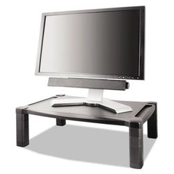 Kantek MS500 Wide Two-Level Stand, Height-Adjustable, 20 x 13 1/4, Black