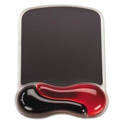Kensington 62402 Duo Gel Wave Mouse Pad Wrist Rest, Red KMW62402