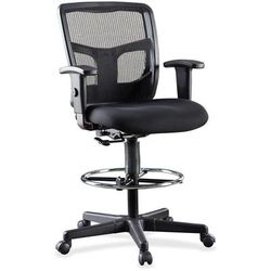 Lorell 86801 Mid-Back Stool Chair, 26"x21"x50", Black