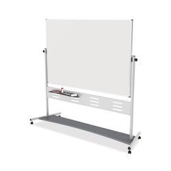 MasterVision™ QR5507 Magnetic Reversible Mobile Easel, 70 4/5w x 47 1/5h, 80"h, White/Silver