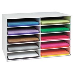 Pacon 001316 Classroom Construction Paper Storage, 10 Slots, 26 7/8 x 16 7/8 x 18 1/2 PAC001316