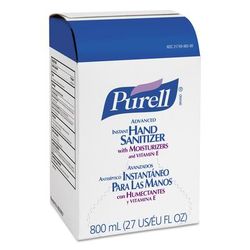 Purell 9657-12 Advanced Hand Sanitizer Gel Refill, Bag-in-Box, 800 ml, 12/Carton - Case of 12 GOJ965712