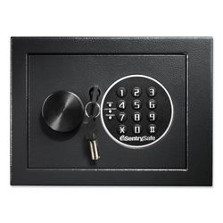 Sentry X014E Electronic Security Safe, 0.14 cu ft, 9w x 6.6d x 6.6h, Black SENX014E