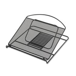 Safco 2161BL Onyx Adjustable Steel Mesh Laptop Stand, 12 1/4 x 12 1/4 x 1, Black