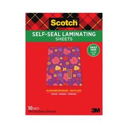 ScotchTM 70005182392 Self-Sealing Laminating Sheets, 6 mil, 9.06 x 11.63, Gloss Clear, 50/Pack - Pack of 50 MMM70005182392