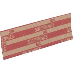 Sparco TCW01 Coin Wrapper, Pennies, $.50, Red - Box of 1000 SPRTCW01