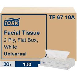 Tork TF6710A Universal Facial Tissue, 2-Ply, White, 100 Sheets/Box, 30 Boxes/Carton - Case of 30 TRKTF6710A