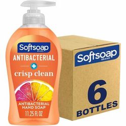Softsoap US03562ACT Antibacterial Soap Pump - Crisp Clean Scent - 11.3 fl oz (332.7 mL) - Pump Bottle Dispenser - 6 / Carton - Case of 6 CPCUS03562ACT