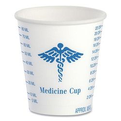 Solo Inc. R3 Paper Medical & Dental Graduated Cups, 3oz, White/Blue, 100/Bag, 50 Bags/Carton - Case of 5000 SCCR3