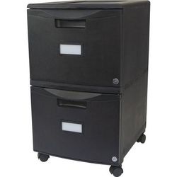 Storex 61312U01C File Cabinet, 2-Drawers, Letter/Legal, 14-3/4" x 18-1/4" x 26", Black STX61312U01C