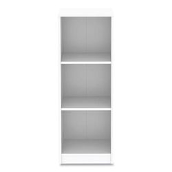 Workspace by Alera® WS161248WT Three-Shelf Narrow-Footprint Bookcase, 15.75" x 11.42" x 44.33", White