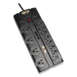 Tripp Lite TLP1208SAT Protect It! Surge Protector, 12 Outlets, 8 ft. Cord, 2880 Joules, Black