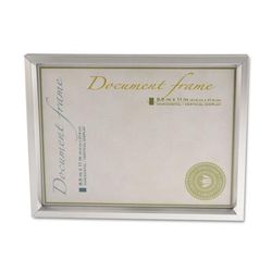 Universal Office Products 76853 Plastic Document Frame, for 8.5 x 11, Easel Back, Metallic Silver UNV76853