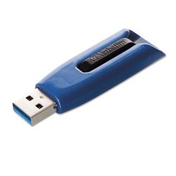 Verbatim 49808 V3 Max USB 3.0 Flash Drive, 128 GB, Blue VER49808