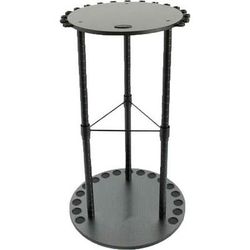 Rush Creek Creations Round Spinning 17 Rod Rack with Tackle Storage - Carbon Fiber Weave