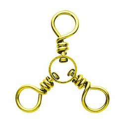 Eagle Claw Brass 3-Way Swivel - Brass 2/0