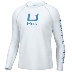 Huk Men's Icon Performance Knit Long Sleeve Fishing Shirt - White M