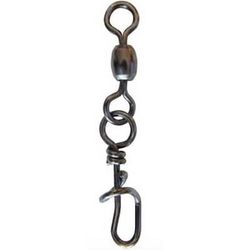 P-line Crane Swivel with Corkscrew Snap - Black 2/0