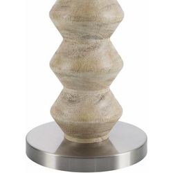 Matozinhos 63"H x 18"W x 18"D Traditional Ivory/Metallic - Nickel/Clear/White/Dark Red/Translucent Floor Lamp - Boutique Rugs
