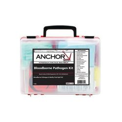 Anchor Brand Bloodborne Pathogen Kit, Blood Spill Clean-up, Plastic Case, Wall Mount Bracket (101-BBPK-1-12)