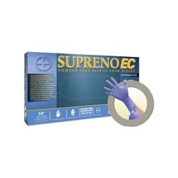 Ansell Supreno EC SEC-375 Nitrile Disposable Gloves, 5.5 mil Palm, 8.3 mil Fingers, 2X-Large, Violet Blue (748-SEC-375-XXL)