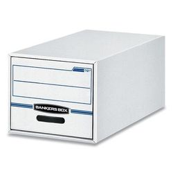 Bankers Box STOR/DRAWER Basic Space-Savings Storage Drawers, Letter Files, 14" x 25.5" x 11.5", White/Blue, 6/Carton (FEL00721)