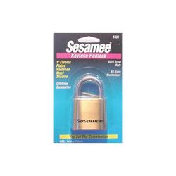 CCL Sesamee Keyless Padlocks, 5/16 in Diam., 1 in L X 1 in W, Brass (197-K0436)