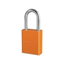 Master Lock Solid Aluminum Padlock, 1/4 in dia, 1-1/2 in L x 3/4 in W, Orange (045-A1106ORJ)