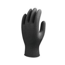 Showa 7700 Series Nitrile Gloves, Rolled Cuff, X-Large, Black (845-7700PFTXL)