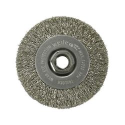 Weiler Crimped Wire Wheel, 4 in dia x 1/2 in W, 0.014 in Stainless Steel Wire, 14000 RPM (804-13085)