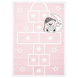 Tappeto per bambini rosa bianco gioco della campana 120x170
