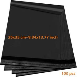 TEMU Pcs Thick Polyethylene 32x46cm/12.59x18.11 Inch Waterproof Self-sealing Mail Bags, Black Opaque Envelope Plastic Bags With Strong Toughness For Shipping And Packaging