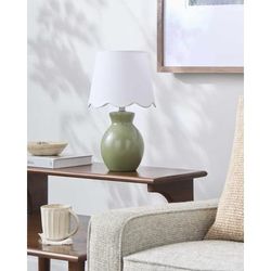 Salgareda 15"H x 8"W x 8"D Cottage Green/White/Translucent/White/Translucent/Smoke/Tan/Beige Table Lamp - Boutique Rugs