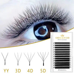 CoMango W Shaped Bloom 2D 3D 4D 5D Automatic Flowering Premade Fans Eyelashes Extensions Natural yy Brazilian Individual Lashes